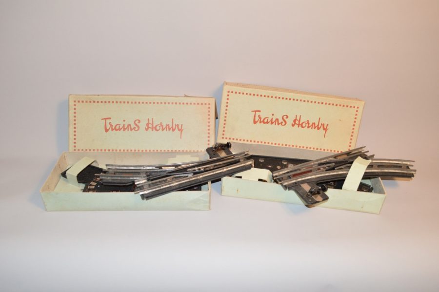 Anciens Aiguillages HO Hornby – 2 Aiguilles Manuelles (1 Gauche, 1 Droite), Voie Droite