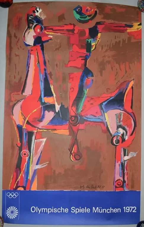 Affiche Originale Des Jeux Olympiques De Munich 1972 - Vintage - Années 70 - Allemagne