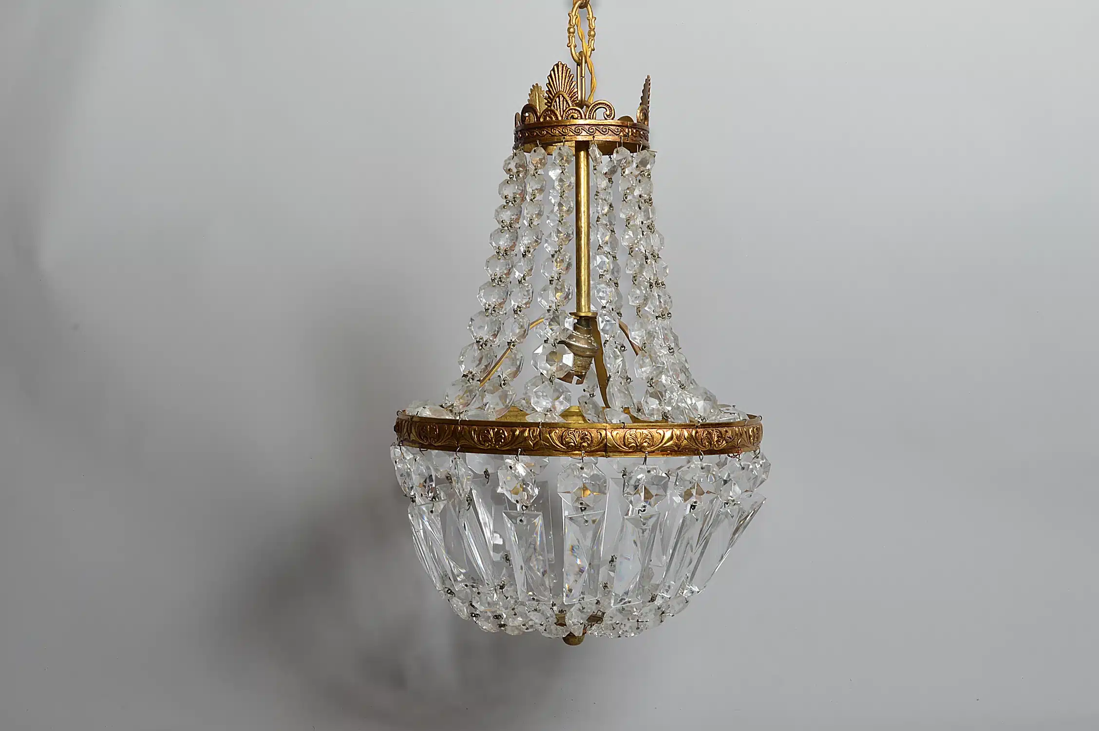 Lustre Montgolfière à Pampilles dans le Style Napoléon III